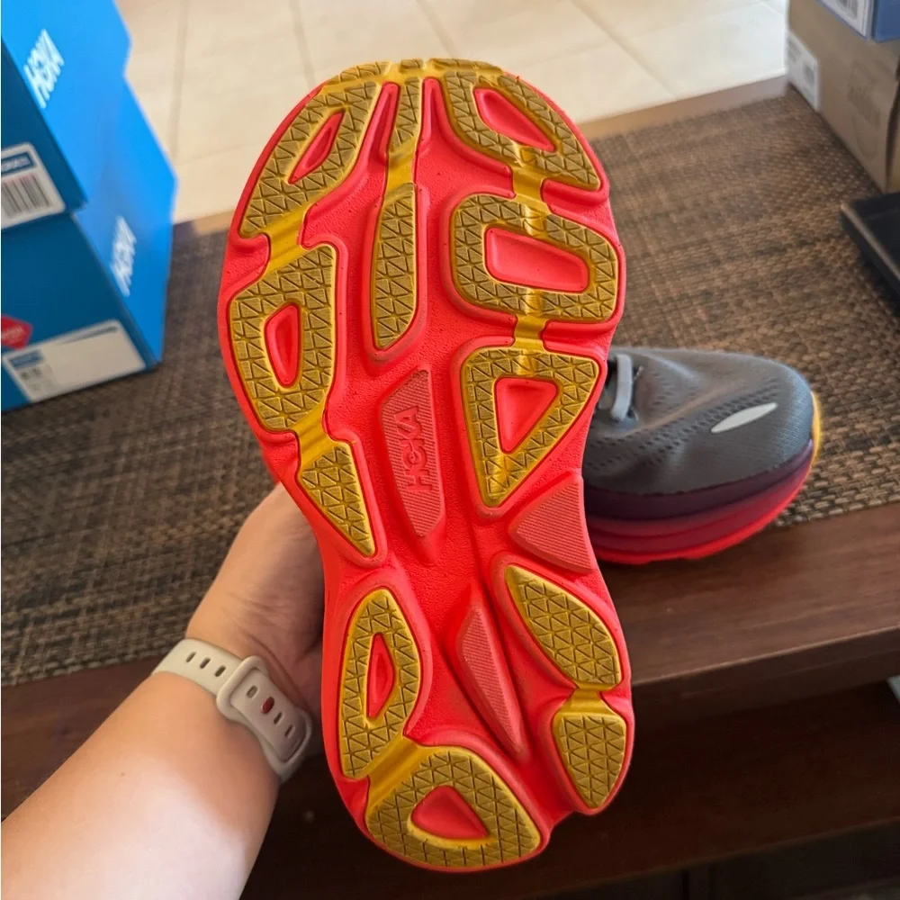 Hoka Black and Red Athletic Shoes Size 6D - Picture 6 of 6